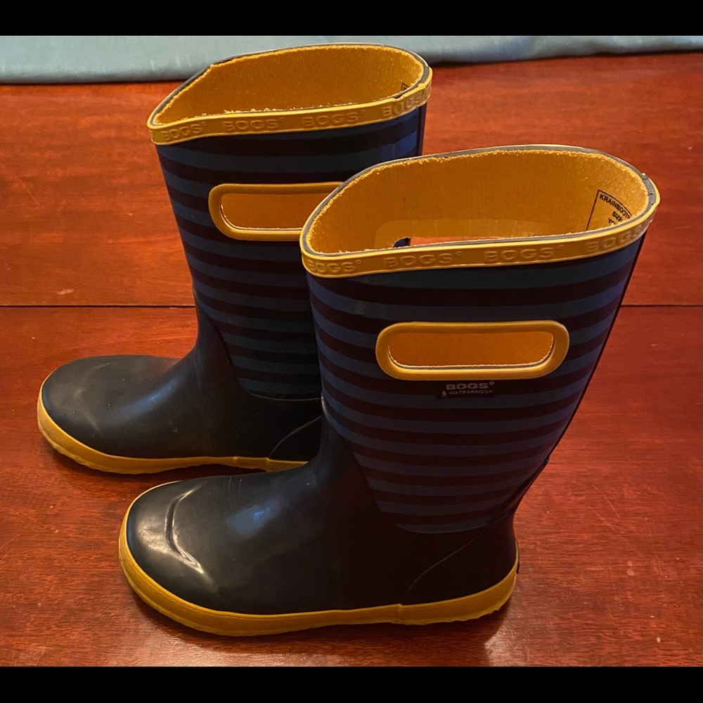 BOGS Striped Rain Boots Youth Size 4